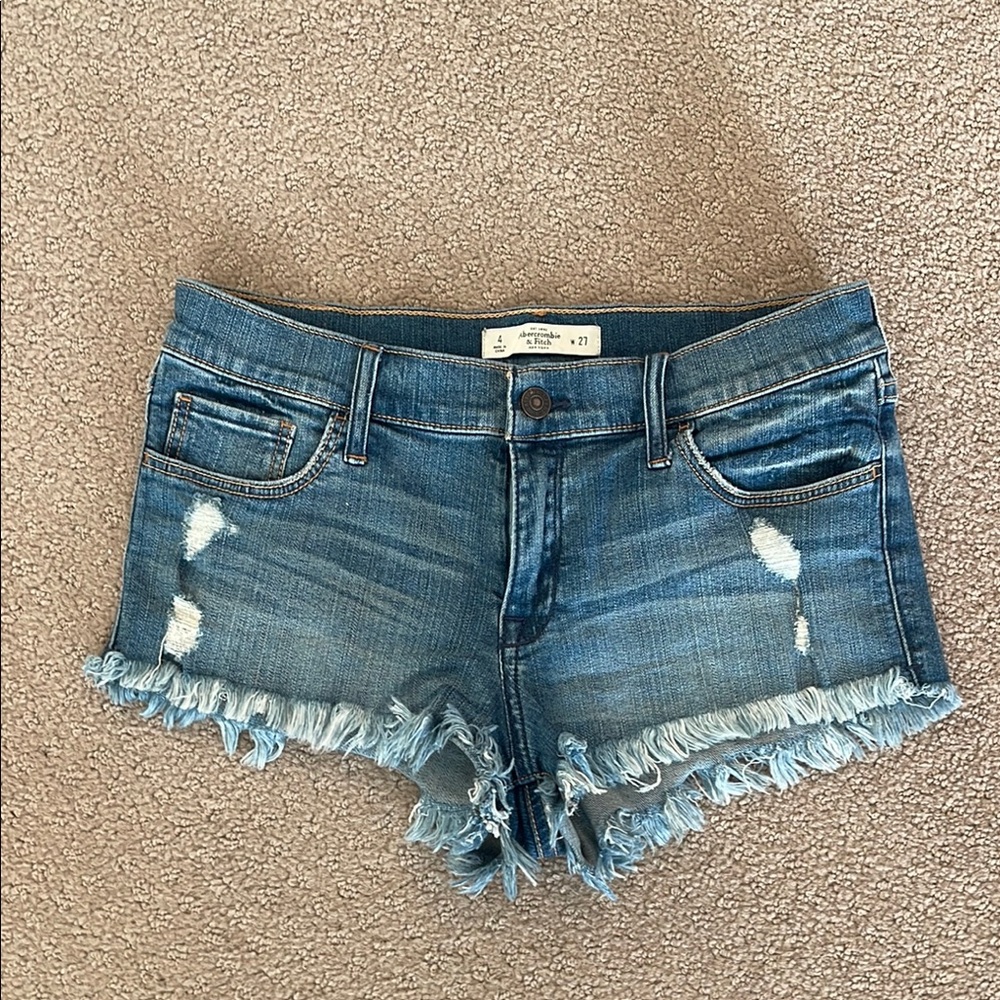 Distressed Abercrombie low rise Denim Shorts